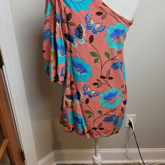Willy Jay's Mini Floral One Shoulder Dress Med - Picture 7 of 11